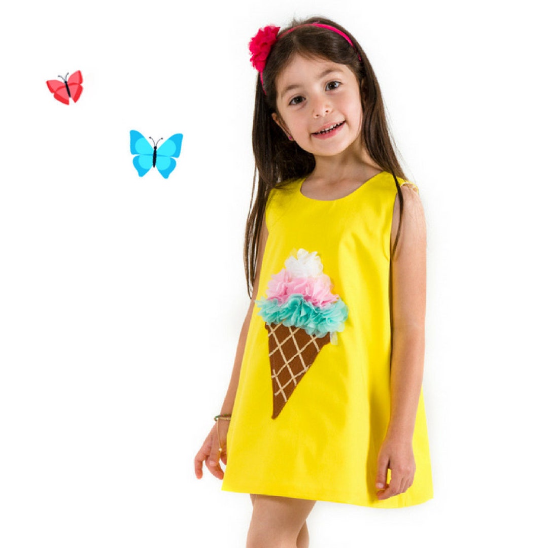 Ice Cream Dress for Girls Ice Cream Cone Dress Yellow Etsy