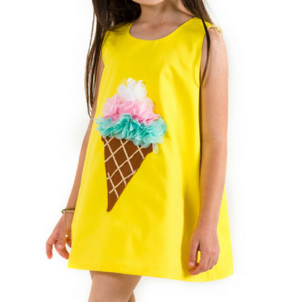 Ice Cream Dress for Girls Ice Cream Cone Dress Yellow Etsy