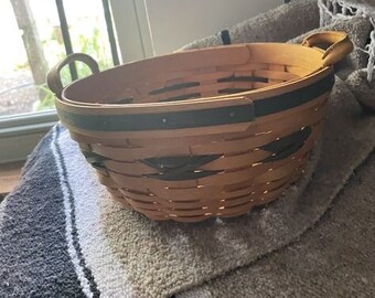 popcorn woven basket - woven fruit basket - longaberger