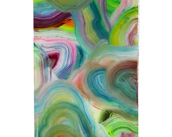 CANDY // Small // Custom Framed Acrylic Abstract Painting With Clear Resin Coating // 2