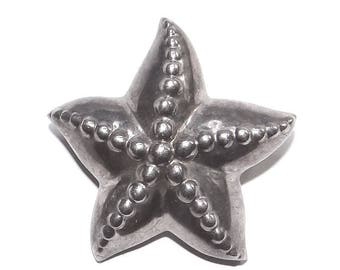 Sterling Starfish Brooch  - Vintage Detailed Ocean Life Pin - 5 Armed Sea Star - Beach Lover's Gift