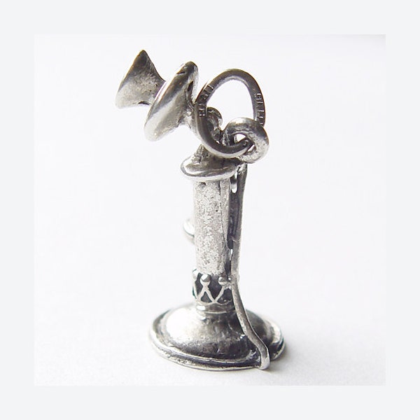 Vintage Beau Sterling Candle Stick Telephone Charm