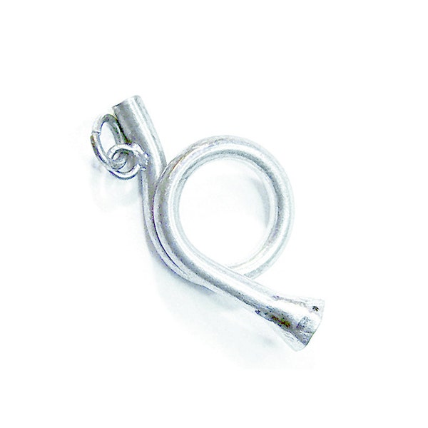 Sterling French Horn Charm - Vintage WWII Era - Silver Musical Charm - Music Teacher Gift