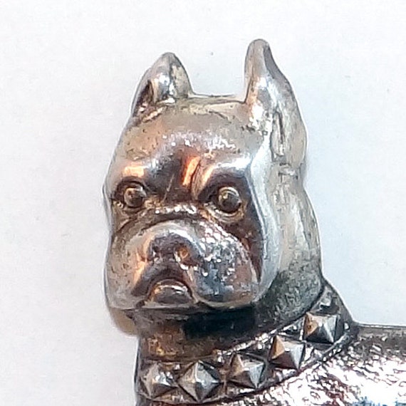 Sterling Lang Boxer Brooch - Vintage Crop Ear Box… - image 3