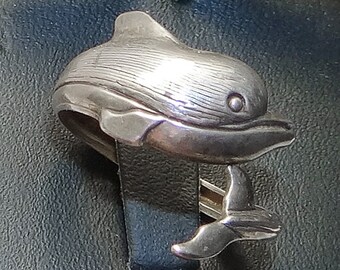 Beau Sterling Dolphins Ring - Vintage Dolphin Bypass Ring - Mariner's Lucky Dolphin - Highly Detailed Beau Dolphin