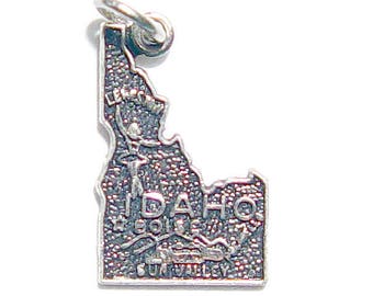Idaho State Map Charm - Vintage Travel Map Souvenir Charm - Very Well Detailed Idaho Charm by Fort