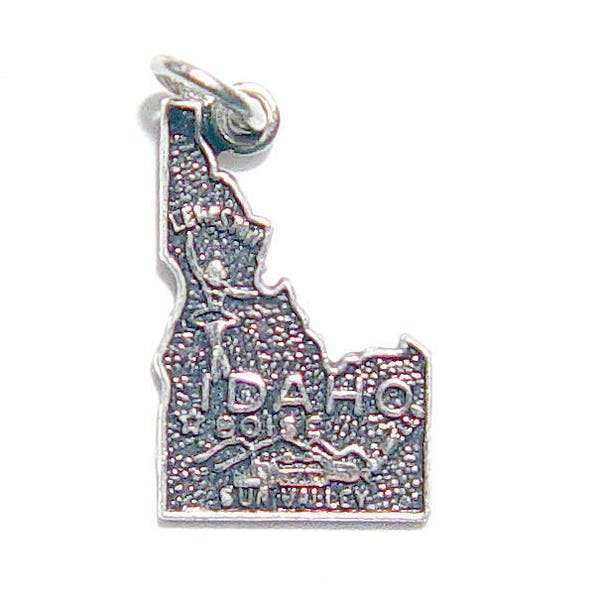 Idaho State Map Charm - Vintage Travel Map Souvenir Charm - Very Well Detailed Idaho Charm by Fort