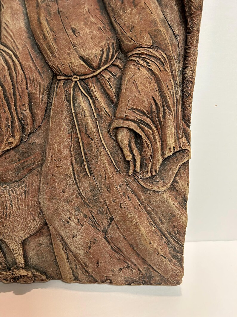 Vintage St Francis of Assisi Relief Plaque, Religious Garden Decor (18. ...
