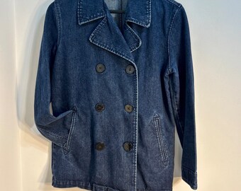 Women's Vintage 90's Old Navy Denim Double Breasted Jacket Sz M