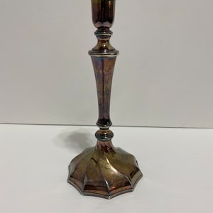 Vintage Italian Silverplate KIRK STIEFF Taper Candleholder Swirl Base 9&quot; Tall