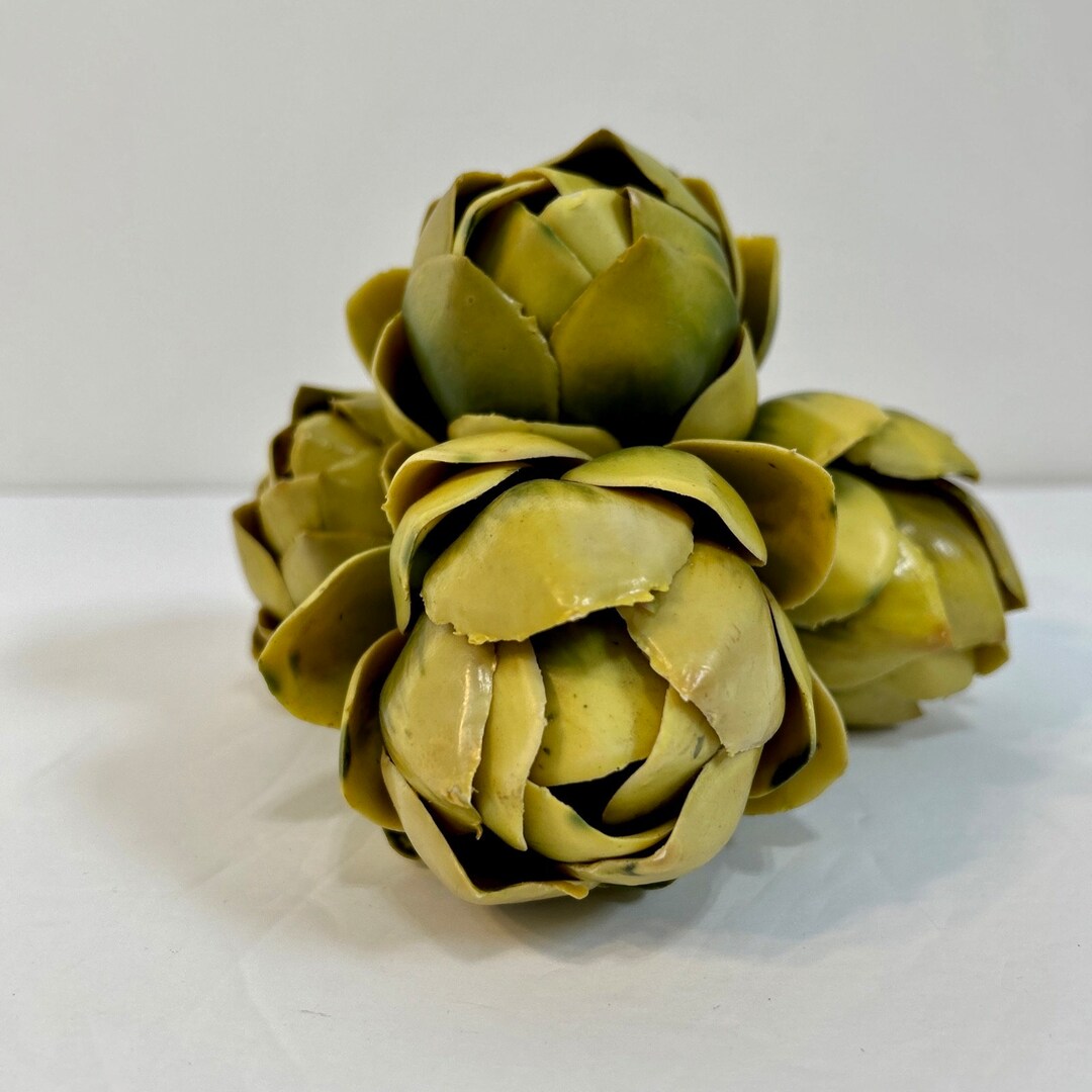 Lot of 4 Artificial Artichokes Faux Vegetables Bowl Fillers Holiday Decor Etsy