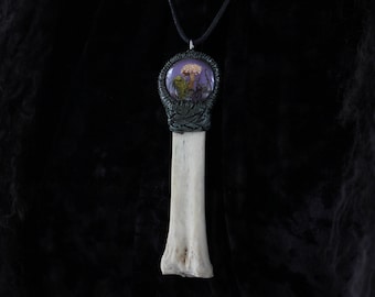 Sheep bone and mushroom amulet
