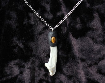 pheasant bone and tigers eye necklace