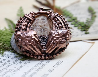 mole paws copper electroformed necklace