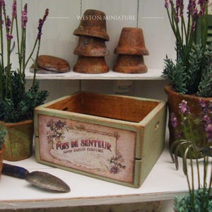 French Floral Crate 1:12 Scale Miniature Dollhouse Accessory