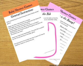 Baby Shower Games Printable Pink PDF