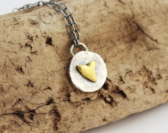 Silver Heart Charm Karen Hill Tribe silver Hammered Wire Heart Charm Hammered Wire Heart Charm Hammered Heart Charm 18.3mm