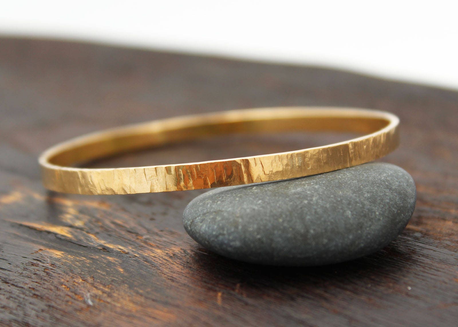 18k Gold Bangle Bracelet. 18k Solid Gold Bangle. Solid Gold Etsy