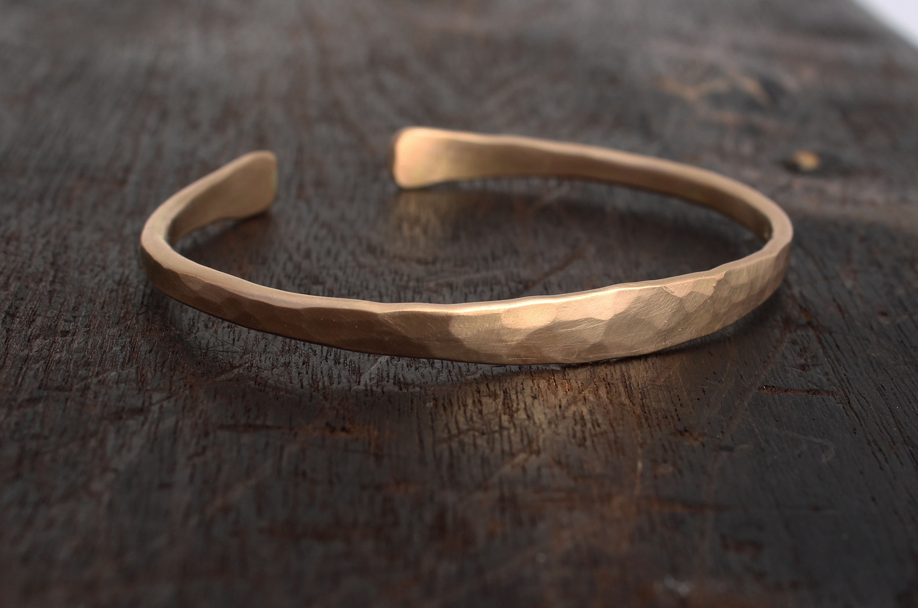 Hammered Gold Cuff Bracelet. 14k Solid Gold Cuff Bracelet. Etsy