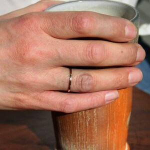 Hammered thin gold band ring minimalist wedding ring for women