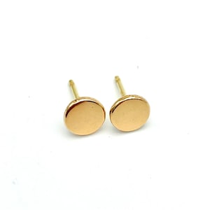 Recycled 18k Gold Stud Earrings: Handmade Round Studs