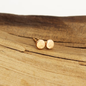 Tiny Gold Studs. Small Gold Studs. 14k Solid Gold Stud Earrings Small. Hammered Gold Studs