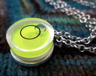 Spirit Level Necklace | Neon Yellow | Stim Toy | Small Mini Pendant