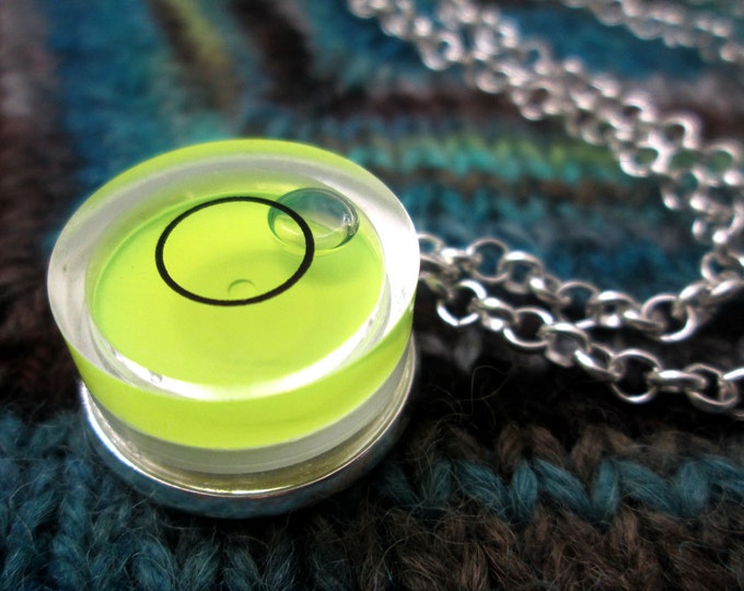 Spirit Level Necklace | Neon Yellow | Stim Toy | Small Mini Pendant