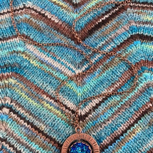 Spinner Pendant Necklace Copper & Blue Gems Stim Jewelry image 2