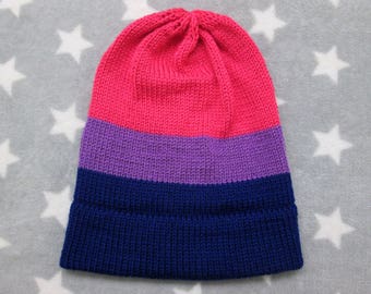 Knit Pride Hat Pastel Pan Pride Slouchy Beanie Acrylic | Etsy