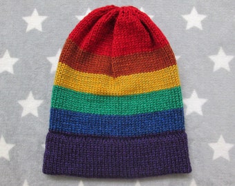 Knit Pride Hat - LGBT Rainbow - Heathered - Slouchy Beanie - Acrylic