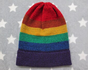 Knit LGBT Rainbow Pride Hat | Heathered | Slouchy Beanie | Soft & Warm Acrylic