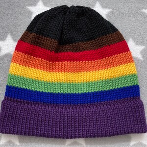 Knit Philly LGBT Rainbow Hat | Fitted Beanie | Acrylic