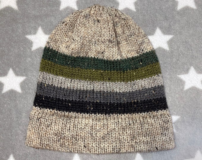 Tweed Wool Knit Pride Hat | Aromantic Pride | Cream