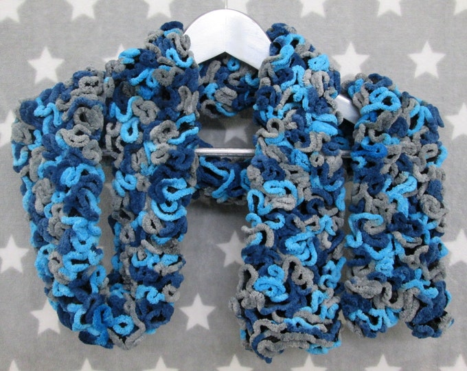 Brain Scarf - Electric Blue & Grey