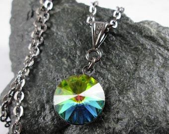 Swarovski Crystal Necklace - Vitrail Rivoli - Rainbow