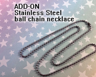 ADD-ON - Stainless Steel Ball Chain - 24" Necklace - Replacement or Extra Chain for the Communication Necklaces
