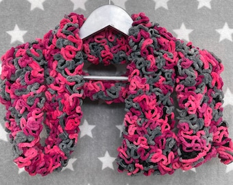 Brain Scarf | Hot Pink Magenta Grey