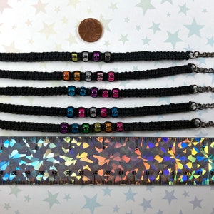Glitter Mini Pony Beads Hemp Pride Flag Bracelet Rainbow, Bi, Trans, Nonbinary, Lesbian Flags 1 Bracelet 7 to 8 Inches Adjustable image 9