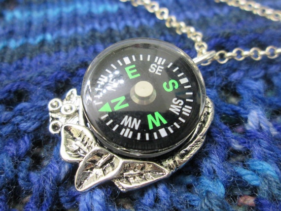 Green compass necklace deals