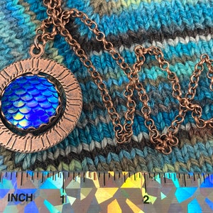 Spinner Pendant Necklace Copper & Blue Gems Stim Jewelry image 5