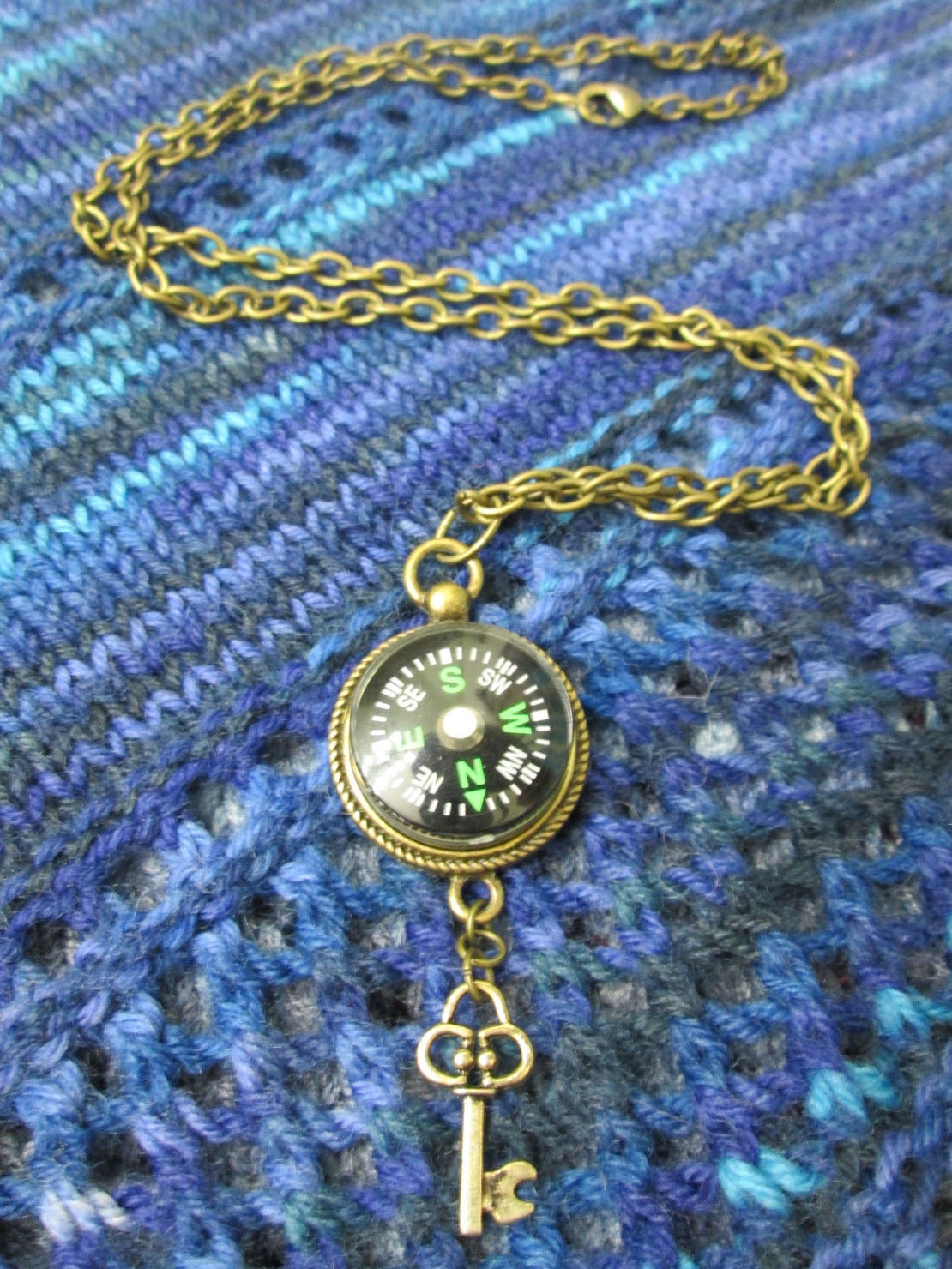 Compass View Steampunk Watch Works Pendant