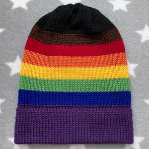 Knit Philly LGBT Rainbow Pride Hat | Slouchy Beanie | Acrylic