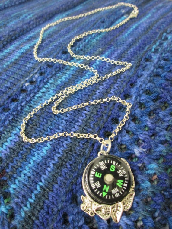 Green compass necklace deals