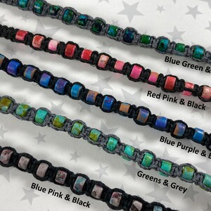 Speckled Ceramic Beads Hemp Bracelet Assorted Colors 1 Bracelet 7 to 8 Inches Adjustable image 3