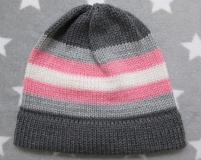 Knit Demigirl Pride Hat | Fitted Beanie | Acrylic | CLEARANCE (Old Style Yarn)