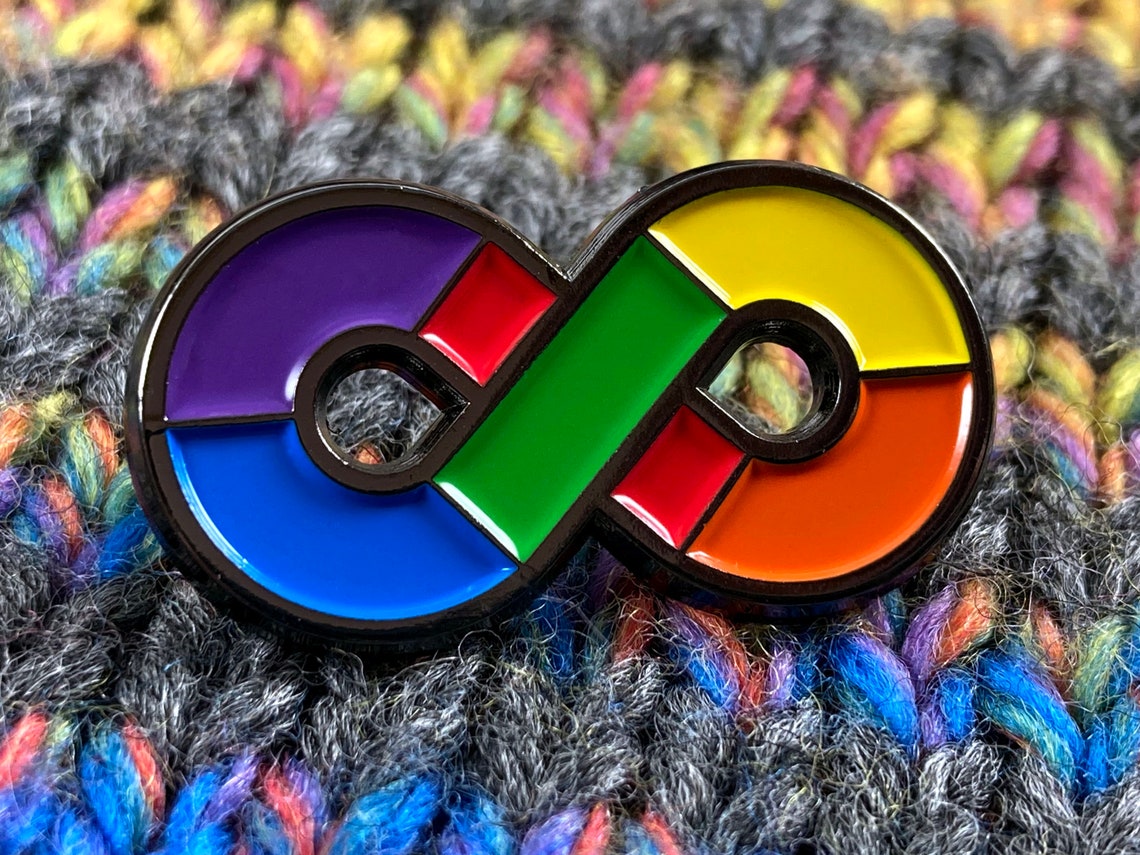 Rainbow Infinity Pin | Neurodiversity Pride | Soft Enamel Pin | 1.25 ...