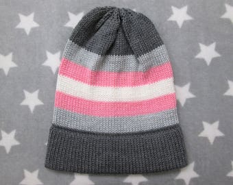 Knit Pride Hat - Demigirl Pride - Slouchy Beanie - Acrylic