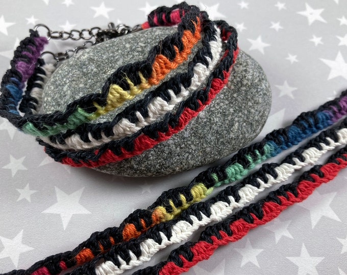 Piano Keyboard Hemp Bracelet | Music Bracelet | 3 Color Options | 1 Bracelet | 7 to 8 Inches Adjustable