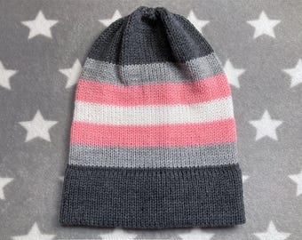 Knit Demigirl Pride Hat | Slouchy Beanie | Lightweight Acrylic